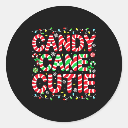 Funny Christmas Candy Cane Lover Crew Xmas Candy C Ronde Sticker (Voorkant)