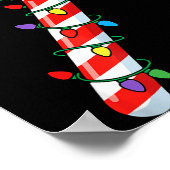 Funny Christmas Candy Canes Santa Xmas Kids Men Wo Poster (Hoek)