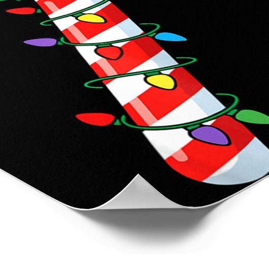 Funny Christmas Candy Canes Santa Xmas Kids Men Wo Poster (Hoek)