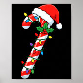 Funny Christmas Candy Canes Santa Xmas Kids Men Wo Poster (Voorkant)