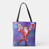 Funny Christmas Canvas tas Bodybuilder Santa Gift (Achterkant)