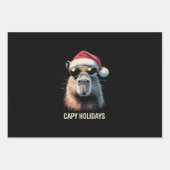 Funny Christmas Capy Holidays Xmas Capybara Inpakpapier Vel (Voorkant)