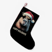 Funny Christmas Capy Holidays Xmas Capybara  Kleine Kerstsok (Voorkant (Hangend))