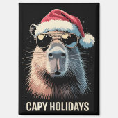 Funny Christmas Capy Holidays Xmas Capybara Magneet (Voorkant)