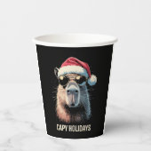 Funny Christmas Capy Holidays Xmas Capybara  Papieren Bekers (Voorkant)