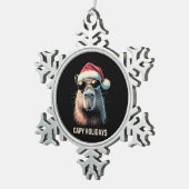 Funny Christmas Capy Holidays Xmas Capybara  Tin Sneeuwvlok Ornament (Rechts)