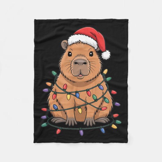 Funny Christmas Capybara Cute Cartoon Desing  Fleece Deken (Voorkant)