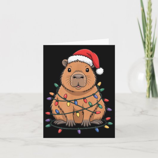 Funny Christmas Capybara Cute Cartoon Desing  Kaart (Voorkant)