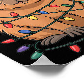 Funny Christmas Capybara Cute Cartoon Desing  Poster (Hoek)