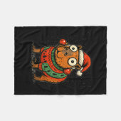 Funny Christmas Capybara With Santa Hat &amp; Swea Fleece Deken (Voorkant (Horizontaal))