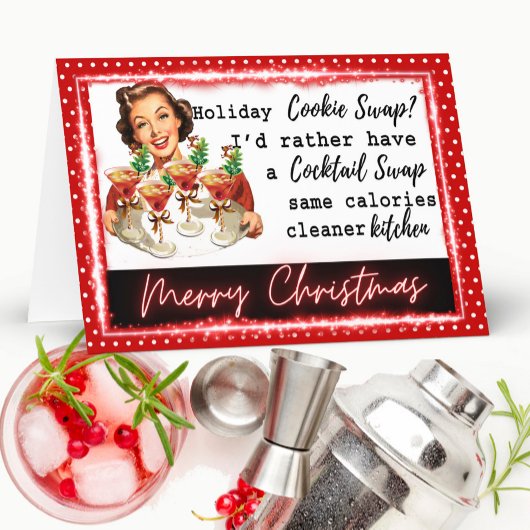 Funny Christmas Card Best Friend "Cookie Swap" Bedankkaart