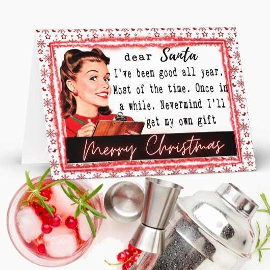 Funny Christmas Card Best Friend "Dear Santa" Bedankkaart
