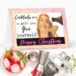 Funny Christmas Card Best Friend "Gift Yourself" Bedankkaart