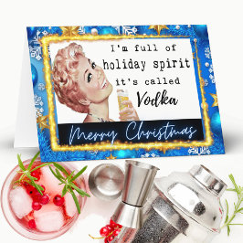 Funny Christmas Card Best Friend "Holiday Spirit"  Bedankkaart