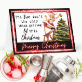 Funny Christmas Card Best Friend "Tree Lit" Bedankkaart