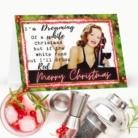 Funny Christmas Card Best Friend "White Christmas" Bedankkaart