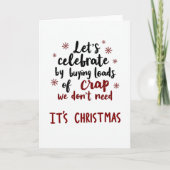 Funny Christmas Card Buying Loads of Crap Kaart (Voorkant)