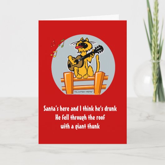 Funny Christmas card by Kountry Kats Feestdagen Kaart (Voorkant)