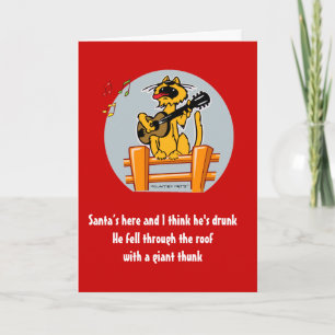 Funny Christmas card by Kountry Kats Feestdagen Kaart
