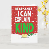 Funny Christmas Card Dear Santa I Can Explain Kaart (Gele Bloem)