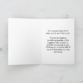 Funny Christmas Card for Front Desk Worker Kaart (Binnen)