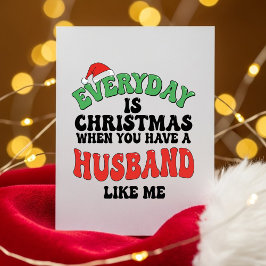 Funny Christmas Card for Husband Feestdagenkaart