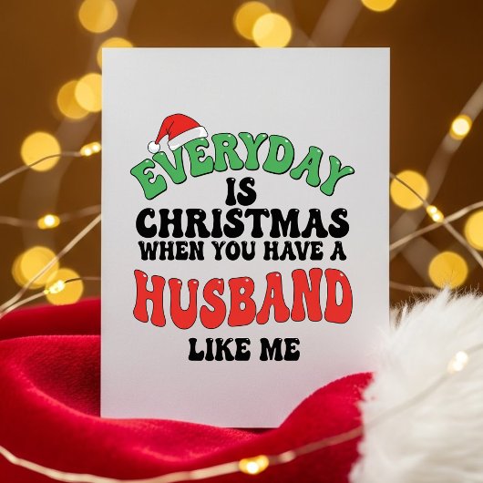Funny Christmas Card for Husband Feestdagenkaart