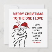 Funny Christmas Card For Husband Wife Boyfriend Feestdagenkaart (Voorkant)