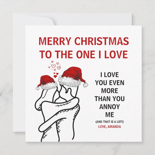 Funny Christmas Card For Husband Wife Boyfriend  Feestdagenkaart (Voorkant)