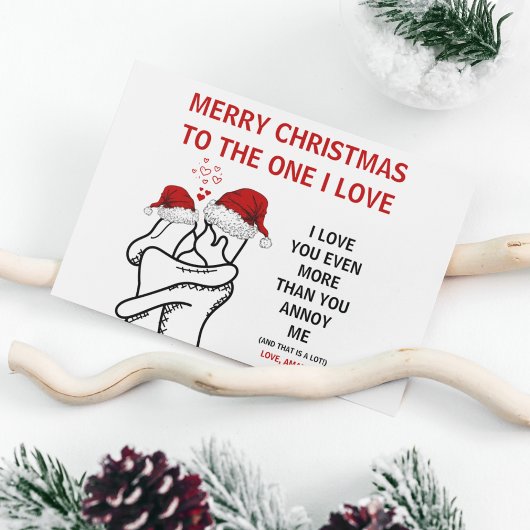 Funny Christmas Card For Husband Wife Boyfriend Feestdagenkaart