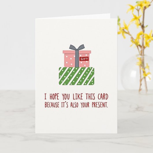 Funny Christmas Card Hope You Like Card Its Your P Kaart (Gele Bloem)