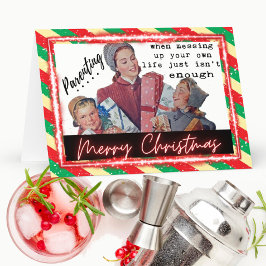 Funny Christmas Card Retro Best Friend "Parenting" Kaart