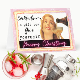 Funny Christmas Card Retro Best Friend "Yourself" Kaart