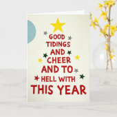 Funny Christmas Card Screw This Year Kaart (Gele Bloem)
