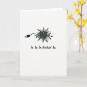 Funny Christmas Card Tangled Lights Fa La La Frick Kaart (Gele Bloem)