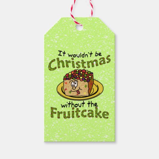 Funny Christmas Cartoon Fruitcake Crazy Face Cadeaulabel (Voorkant)
