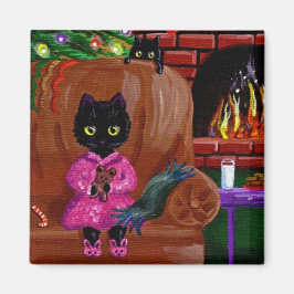 Funny Christmas Cat Cadeau Gift Creationarts Magneet