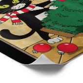 Funny Christmas Cat Christmas Tree Meowy Christmas Poster (Hoek)