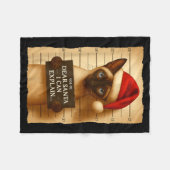 Funny Christmas Cat- Cute Siamese Santa Hat Tee  Fleece Deken (Voorkant (Horizontaal))