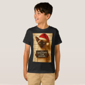 Funny Christmas Cat- Cute Siamese Santa Hat Tee  T-shirt (Voorkant volledig)