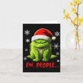 Funny Christmas Cat Ew People Meowy Cat Lovers Men Kaart (Gele Bloem)