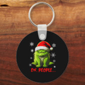 Funny Christmas Cat Ew People Meowy Cat Lovers Men Sleutelhanger (Voorkant)