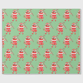 Funny Christmas Cat Gift Wrapping Paper Cadeaupapier (Vlak)