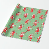 Funny Christmas Cat Gift Wrapping Paper Cadeaupapier (Uitgerold)