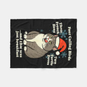 Funny Christmas Cat Meme Caroling Holiday Santa Ha Fleece Deken (Voorkant (Horizontaal))