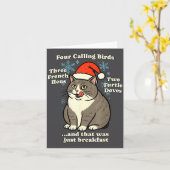 Funny Christmas Cat Meme Caroling Holiday Santa Ha Kaart (Gele Bloem)