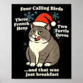 Funny Christmas Cat Meme Caroling Holiday Santa Ha Poster (Voorkant)