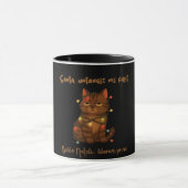 Funny Christmas Cat Mug – Santa Untangle Me First Mok (Midden)