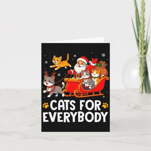 Funny Christmas Cat Santa Xmas Pajamas Cats For Ev Kaart (Voorkant)