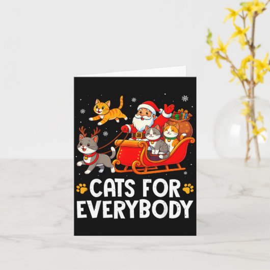 Funny Christmas Cat Santa Xmas Pajamas Cats For Ev Kaart (Gele Bloem)